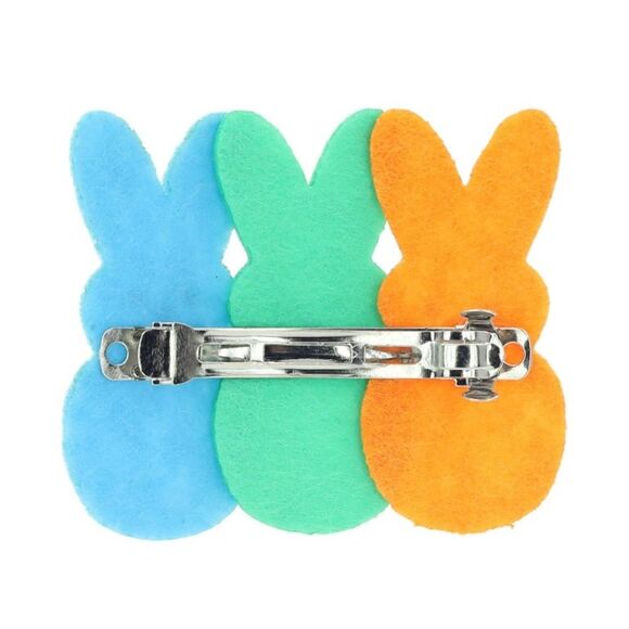 New Bundle of 2 Peeps Easter Colorful Bunny Hair Clips Hair Accessories - Picture 4 of 10